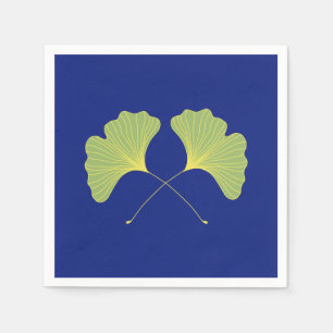 Ginkgo Tree Blätter Blau und Grün Serviette