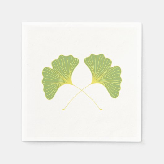 Ginkgo Tree Blätter Spring Green Serviette (Vorderseite)
