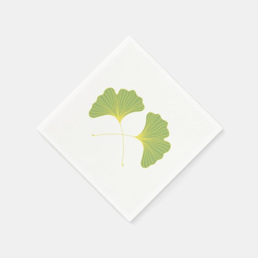 Ginkgo Tree Blätter Spring Green Serviette (Ecke)