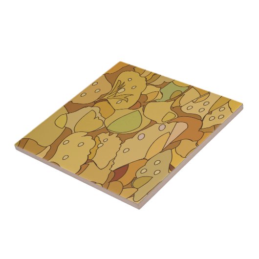 Ginkgo Verlasse Abstraktes Muster Fliese (Seite)