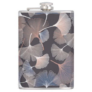 Ginkgo verlasse: elegantes natürliches Muster. Flachmann