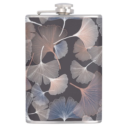 Ginkgo verlasse: elegantes natürliches Muster. Flachmann (Vorderseite)