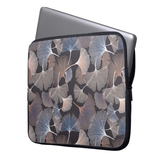 Ginkgo verlasse: elegantes natürliches Muster. Laptopschutzhülle (Vorderseite Links)