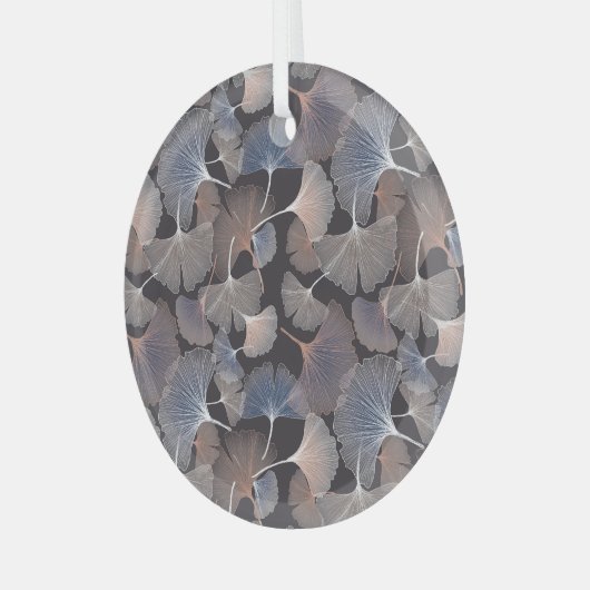 Ginkgo verlasse: elegantes natürliches Muster. Ornament Aus Glas (Vorderseite links)