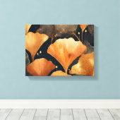 Ginkgo verlasse goldfarben leinwanddruck (Insitu (Holzboden))