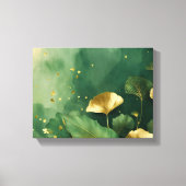Ginkgo verlasse goldgrün leinwanddruck (Vorderseite)