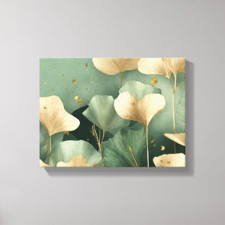 Ginkgo verlasse Goldgrün Leinwanddruck