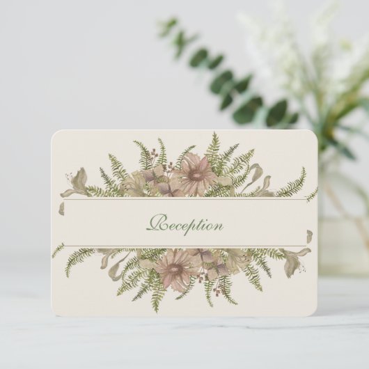 Ginkgo Watercolor Floral Wedding Card Einladung (Stehend Vorderseite)