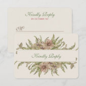 Ginkgo Watercolor Floral Wedding RSVP Karte (Vorne/Hinten)