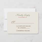 Ginkgo Watercolor Floral Wedding RSVP Karte (Rückseite)