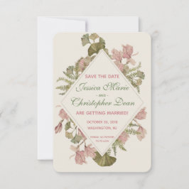 Ginkgo Watercolor Floral Wedding Save the Date Einladung