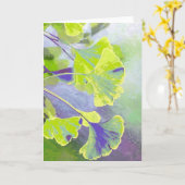 Ginkgo Watercolor Note Card Karte (Gelbe Blume)