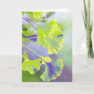 Ginkgo Watercolor Note Card Karte