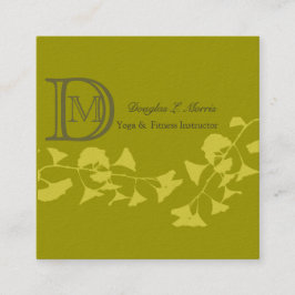 Ginkgo-Yoga-elegantes berufliches mit Monogramm Quadratische Visitenkarte
