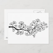 Ginkgobaum mit Blätter Postkarte (Vorne/Hinten)