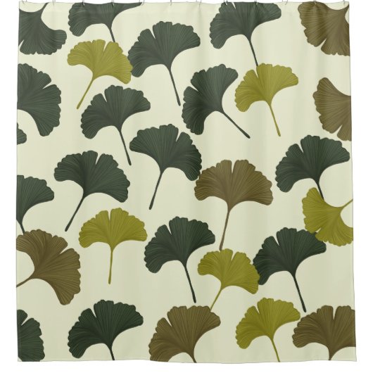 Ginko Bilbao Blätter Duschvorhang (Vorderseite)