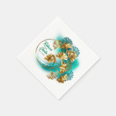 Ginko biloba Blattgold Modern Boho Serviette (Ecke)