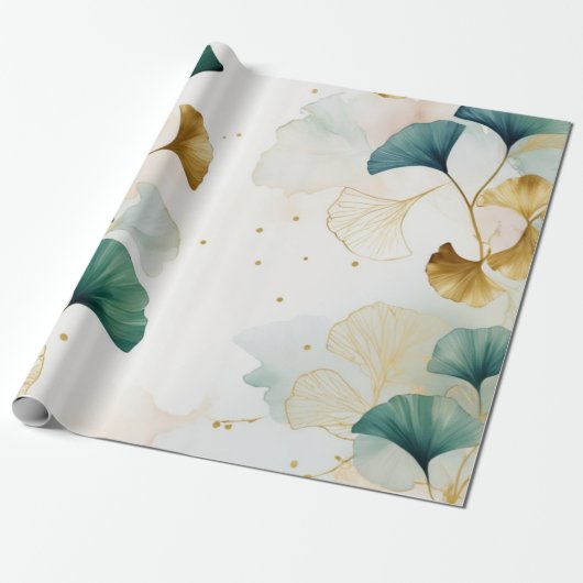 Ginko Luxus Gold Line Geschenkpapier (Ungerollt)
