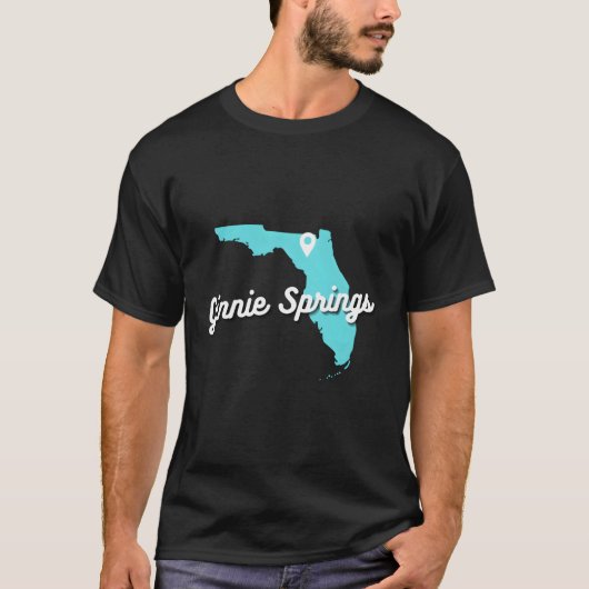 Ginnie Springs Florida Karte Gedächtnis natürliche T-Shirt (Vorderseite)