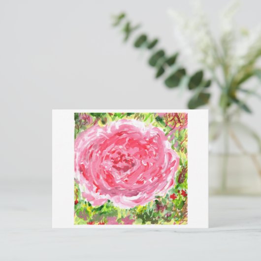Ginormische Rose Postkarte (Stehend Vorderseite)