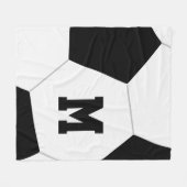 GINORMOUS Fußballball mit Monogramm Fleecedecke (Vorderseite (Horizontal))