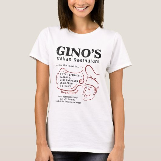 Gino's italienisches Restaurant T-Shirt (Vorderseite)