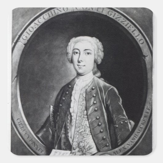 Gioacchino Conti, "Gizziello", Quadratischer Aufkleber (Vorderseite)