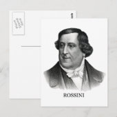 Gioachino Rossini, schwarz Postkarte (Vorne/Hinten)