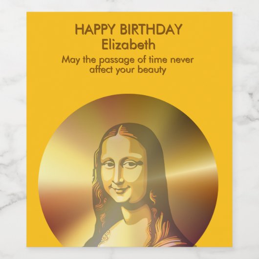 Gioconda Mona Lisa Leonardo Da Vinci Art Weinetikett (Einzelnes Label)