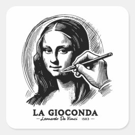 Gioconda Quadratischer Aufkleber