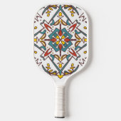 giometrisches Mosaik, Mandala-Muster Pickleball Schläger (Rückseite)