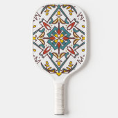giometrisches Mosaik, Mandala-Muster Pickleball Schläger (Vorderseite)