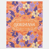 Giordanna Moderne blumenfarbene Blüten Fleecedecke (Vorderseite)