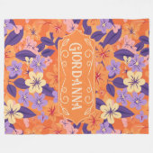 Giordanna Moderne blumenfarbene Blüten Fleecedecke (Vorderseite (Horizontal))