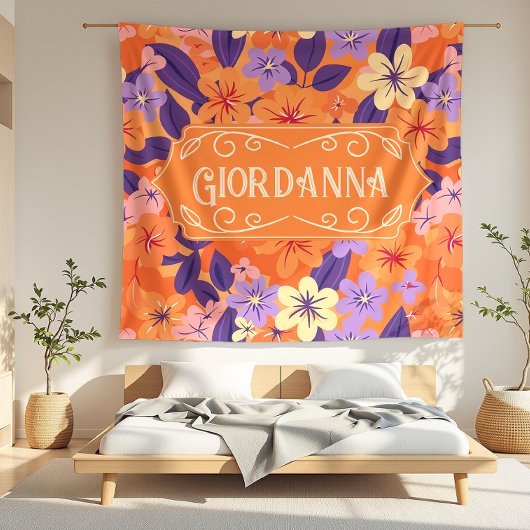 Giordanna Moderne blumenfarbene Blüten Fleecedecke