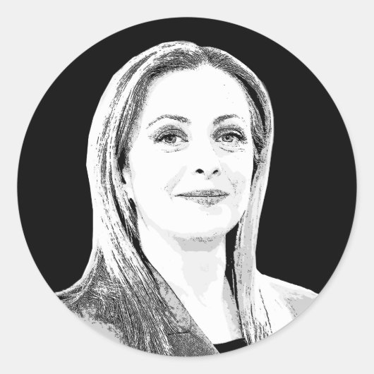 Giorgia Meloni Runder Aufkleber (Vorderseite)