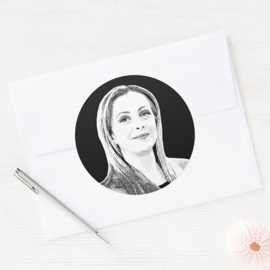 Giorgia Meloni Runder Aufkleber (Umschlag)