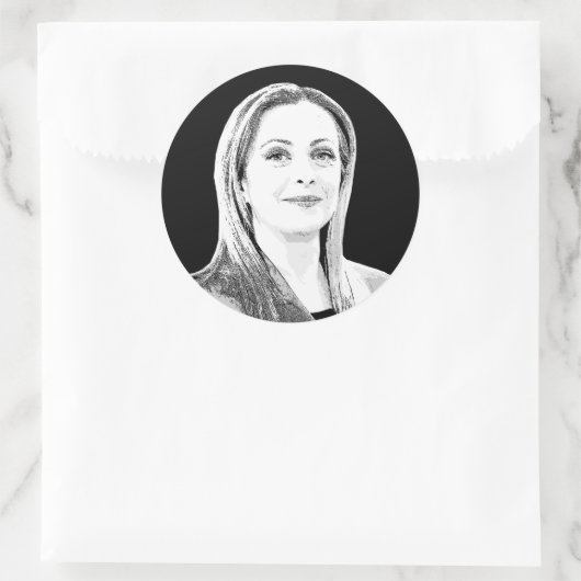 Giorgia Meloni Runder Aufkleber (Tasche)