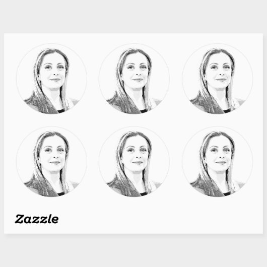 Giorgia Meloni Runder Aufkleber (Blatt)