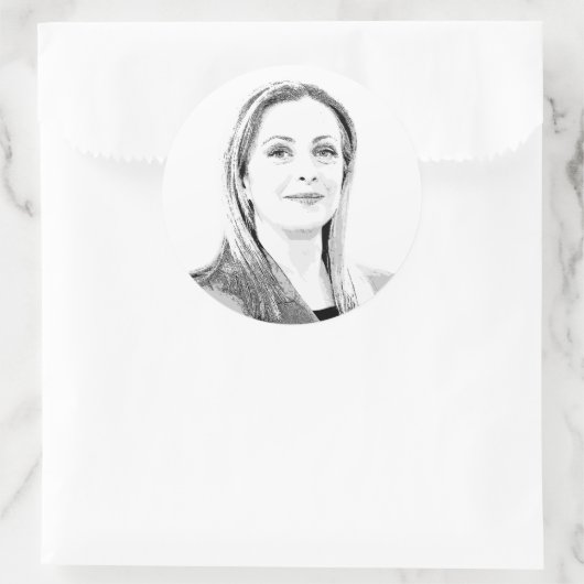 Giorgia Meloni Runder Aufkleber (Tasche)