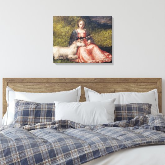 Giorgione's Woman with Unicorn (1510) Canvas Leinwanddruck (Insitu (Schlafzimmer))