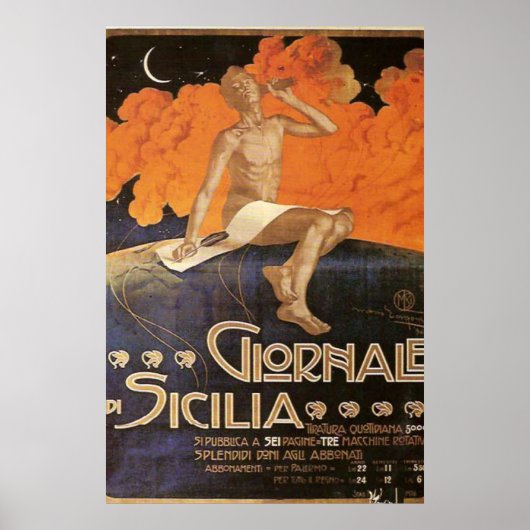 Giornale Di Sicilia Vintages Italienisches Reisepl Poster (Vorne)