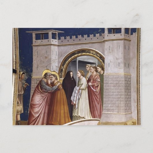Giotto: Das Treffen am Goldenen Tor Postkarte (Vorderseite)