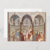 Giotto: St. Francis predigt dem Papst eine Predigt Postkarte (Vorne/Hinten)