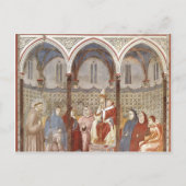 Giotto: St. Francis predigt dem Papst eine Predigt Postkarte (Vorderseite)