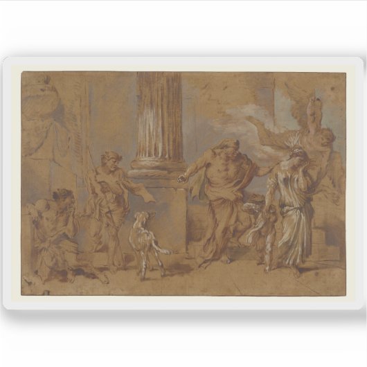 Giovanni B. Castiglione: Die Ausweisung von Hagar Aufkleber (Vorderseite)