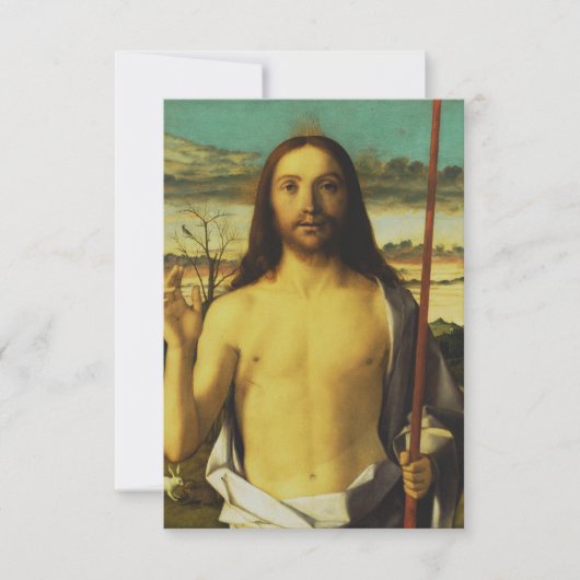 Giovanni Bellini’s Christ Blessing Holy Card Dankeskarte (Vorderseite)