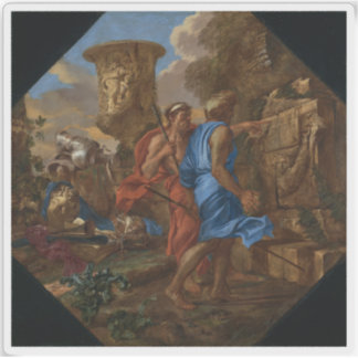 Giovanni Benedetto Castiglione - Arcadian Shepherd Aufkleber