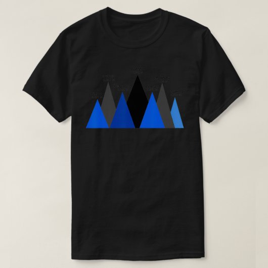 Gipfel der Sieben Gipfel Berge Höhepunkte T-Shirt (Design vorne)
