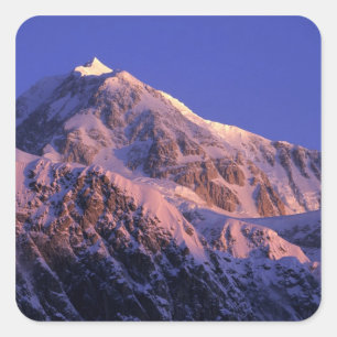 Gipfel des Denali-Gipfels Mt. McKinley) bei Quadratischer Aufkleber